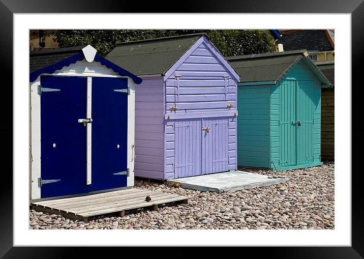  Beach huts Framed Mounted Print by Steven Plowman