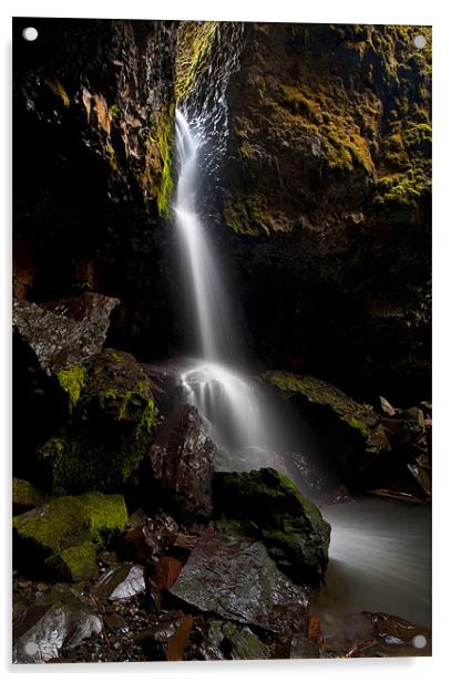 Devils Creek Falls Acrylic by Mike Dawson