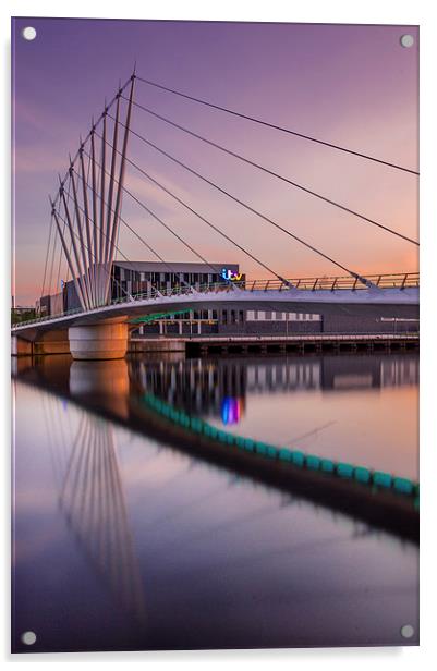  Sunset over the bridge Acrylic by Paul Feeley