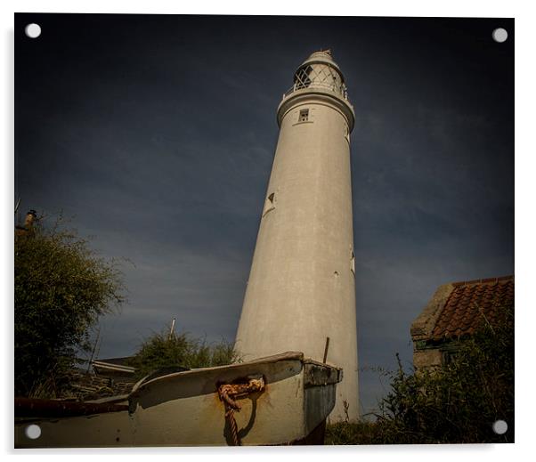  St Mary's Lighthouse: Whitley Bay Acrylic by John Ellis