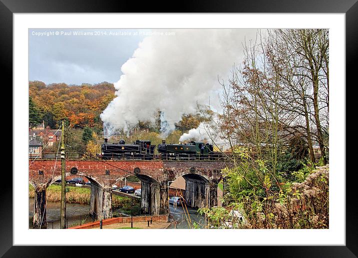  Steam Locomotion on Coalport Viaduct Framed Mounted Print by Paul Williams