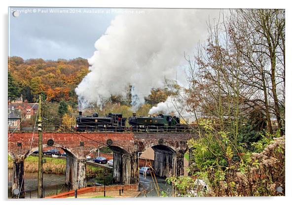  Steam Locomotion on Coalport Viaduct Acrylic by Paul Williams