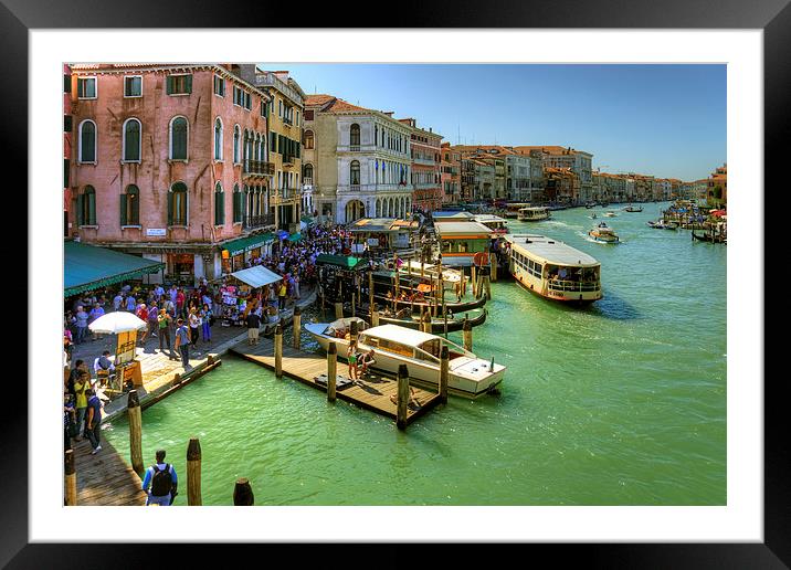 Crowded Venice Framed Mounted Print by Tom Gomez