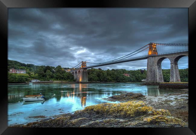  Menai Bridge Framed Print by Jon Lingwood