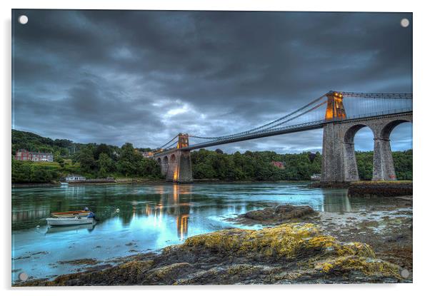  Menai Bridge Acrylic by Jon Lingwood
