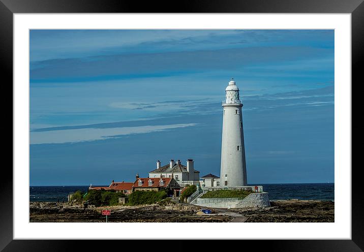  St Mary's Lighthouse: Whitley Bay. Framed Mounted Print by John Ellis