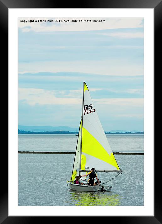 A lone yacht West Kirby's Marine Lake Framed Mounted Print by Frank Irwin