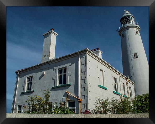  St Mary's Lighthouse: Whitley Bay, North Tyneside Framed Print by John Ellis