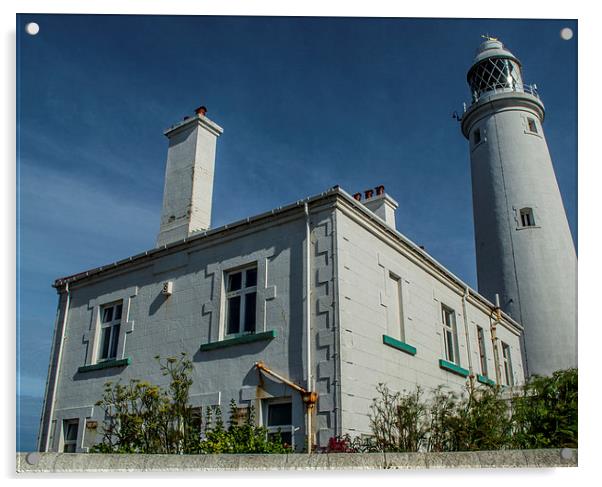  St Mary's Lighthouse: Whitley Bay, North Tyneside Acrylic by John Ellis