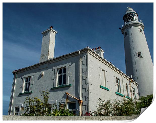  St Mary's Lighthouse: Whitley Bay, North Tyneside Print by John Ellis