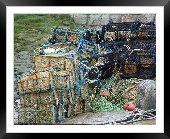 lobster pots Framed Mounted Print by malcolm maclean