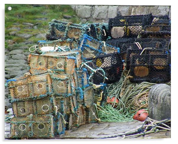 lobster pots Acrylic by malcolm maclean