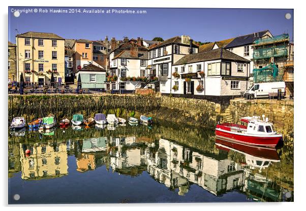  Falmouth Harbour Pubs  Acrylic by Rob Hawkins