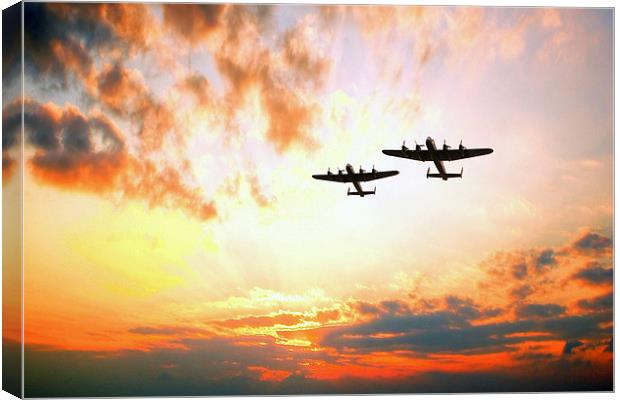  Lancasters Overhead Canvas Print by J Biggadike