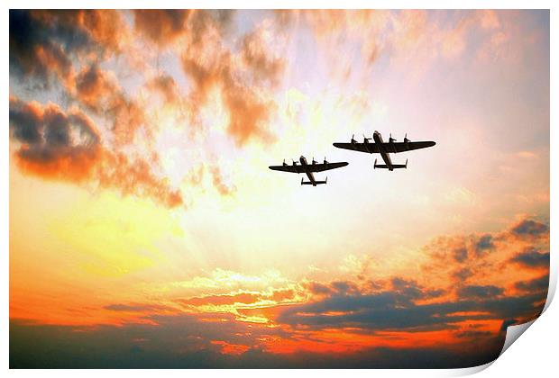  Lancasters Overhead Print by J Biggadike