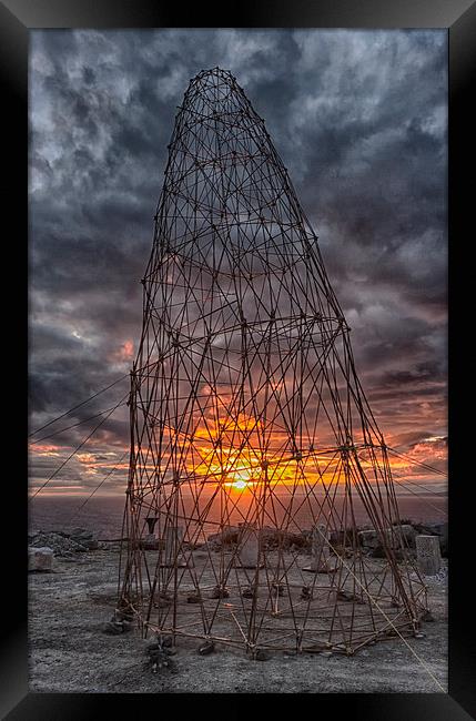  Bamboo Tower at sunset Framed Print by Mark Godden