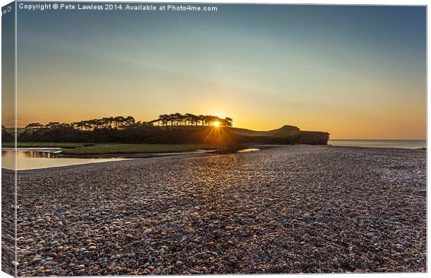  Day break at Budleigh Salterton Canvas Print by Pete Lawless