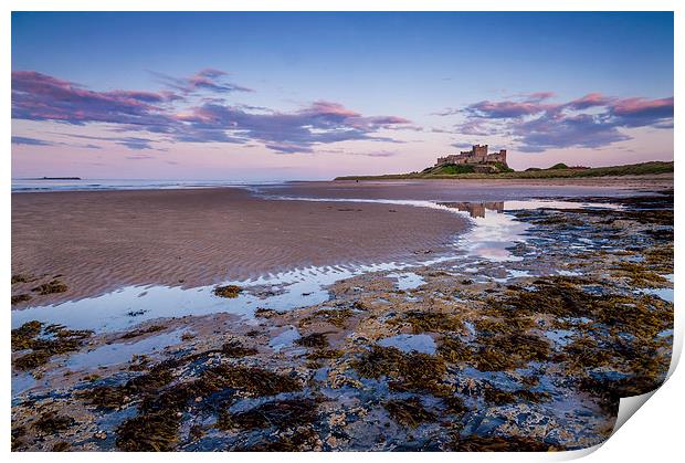  Pastel Dawn at Bambrough Print by Dave Hudspeth Landscape Photography