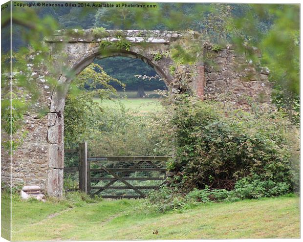  Through the Arch Way Canvas Print by Rebecca Giles