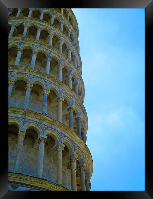 The side of the Leaning Tower of Pisa Framed Print by Michael Wood