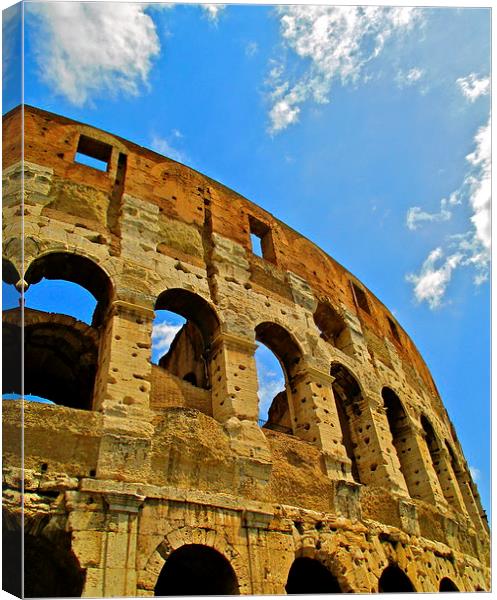 The side of the Roman Colosseum   Canvas Print by Michael Wood