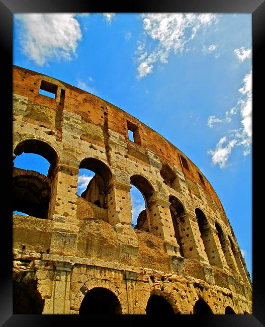 The side of the Roman Colosseum   Framed Print by Michael Wood