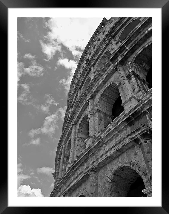  Side Picture of Roman Colosseum B&W Framed Mounted Print by Michael Wood