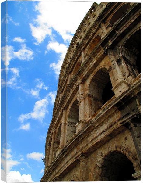  The side of the Roman Colosseum 2 Canvas Print by Michael Wood