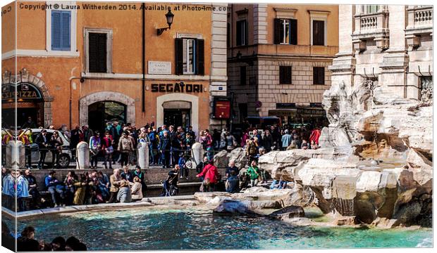 Trevi Fountain HDR  Canvas Print by Laura Witherden