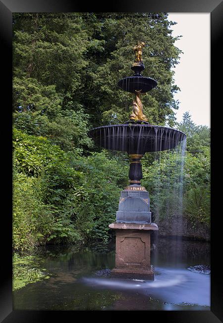 Fountain in the Park Framed Print by Sandra Pledger