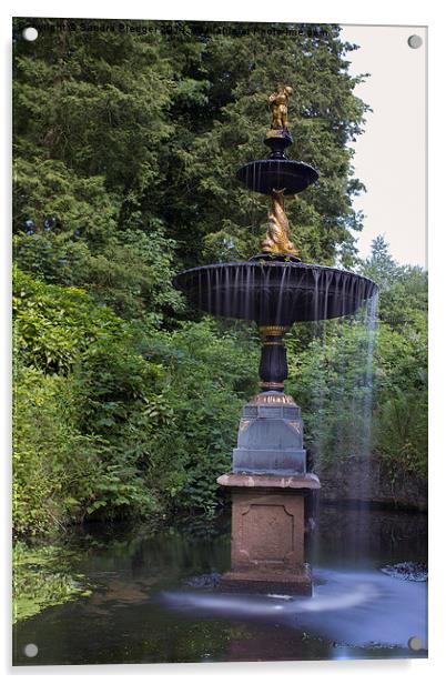 Fountain in the Park Acrylic by Sandra Pledger