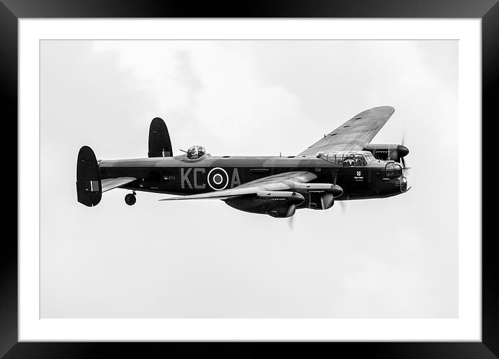 BBMF Lancaster PA474 black and white version Framed Mounted Print by Gary Eason