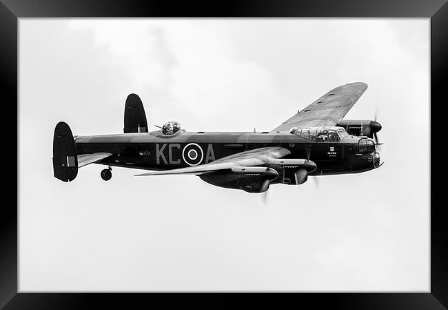 BBMF Lancaster PA474 black and white version Framed Print by Gary Eason
