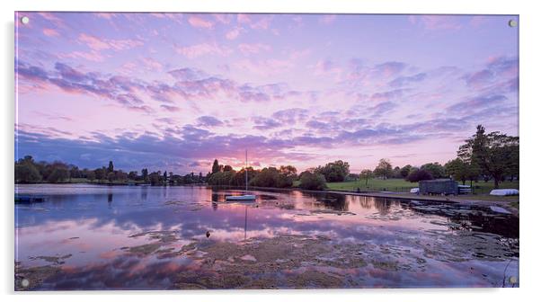  Purple Sunset Sky at Danson Park Acrylic by John Ly