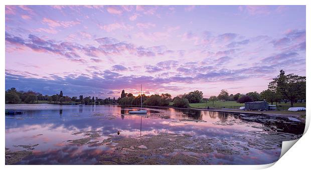  Purple Sunset Sky at Danson Park Print by John Ly