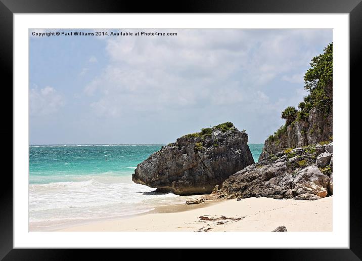 Rocky Beach at Tulum  Framed Mounted Print by Paul Williams
