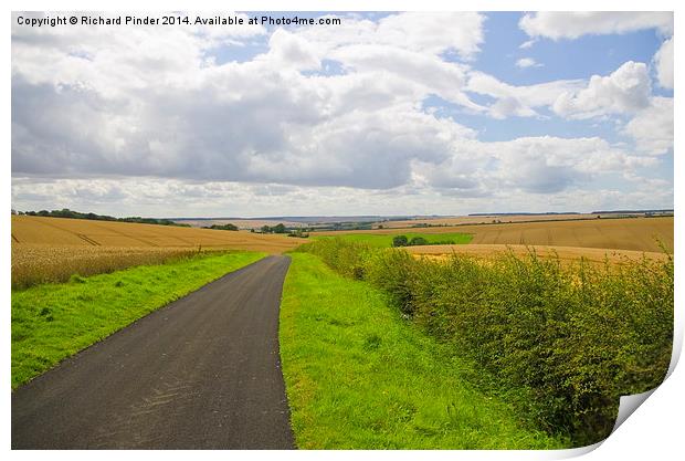  The Yorkshire Wolds at Harvest Time Print by Richard Pinder