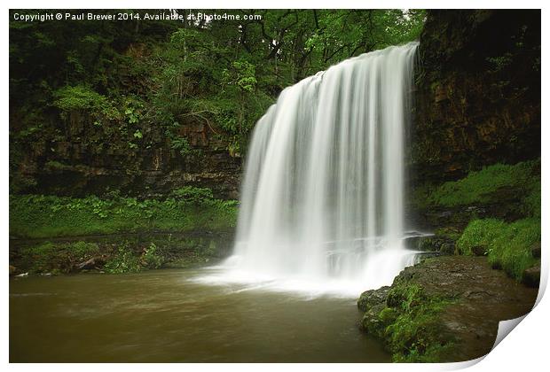 Sgwd yr Eira, Falls of Snow Print by Paul Brewer