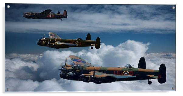 Three BBMF Lancaster Bombers Acrylic by Oxon Images