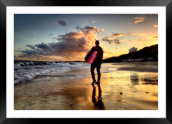 Surfer at Sundown Framed Mounted Print by Jennie Franklin