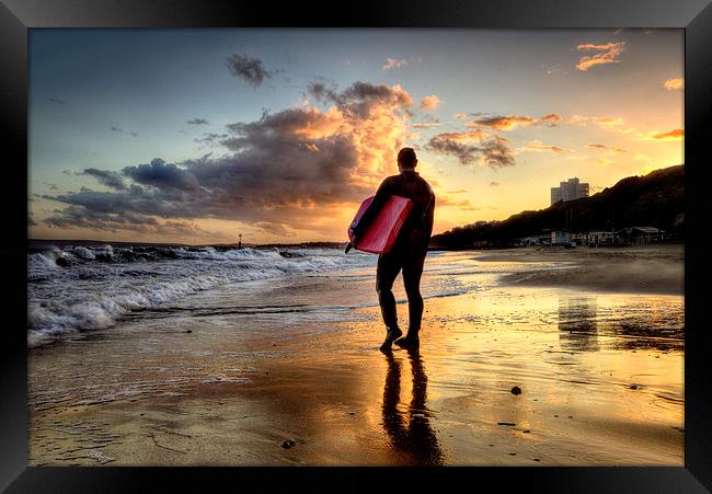  Surfer at Sundown Framed Print by Jennie Franklin