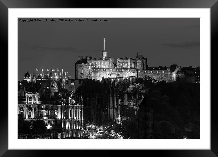 Edinburgh Castle Evening Framed Mounted Print by Keith Thorburn EFIAP/b