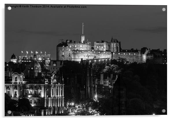Edinburgh Castle Evening Acrylic by Keith Thorburn EFIAP/b