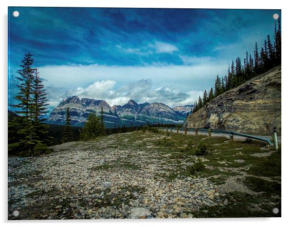Trans-Canada Highway Rocky Mountains Acrylic by Chris Curry