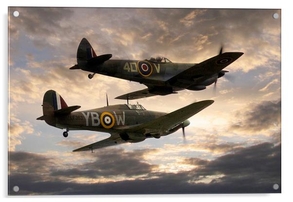  Spitfire and Hurricane Acrylic by J Biggadike