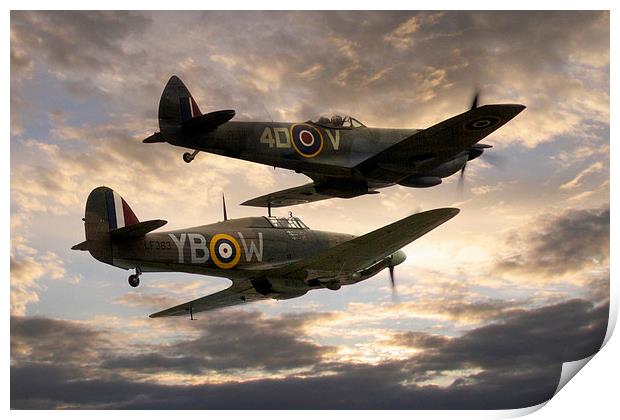  Spitfire and Hurricane Print by J Biggadike