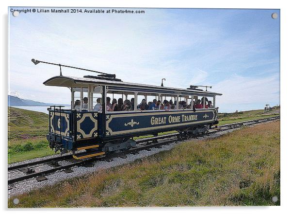  The Great Orme Tramway. Acrylic by Lilian Marshall