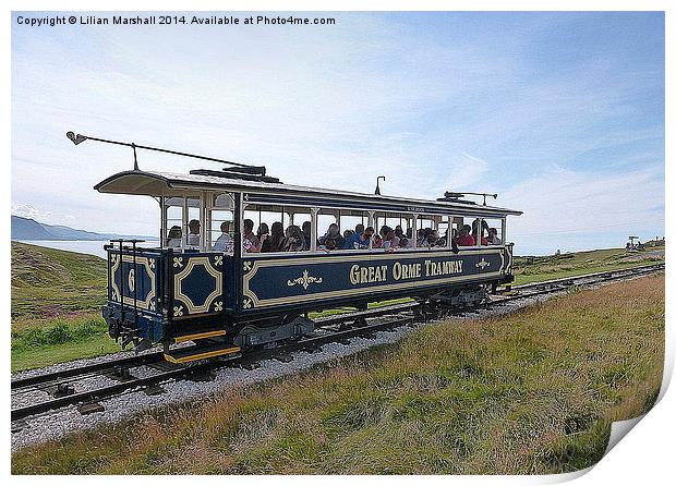  The Great Orme Tramway. Print by Lilian Marshall