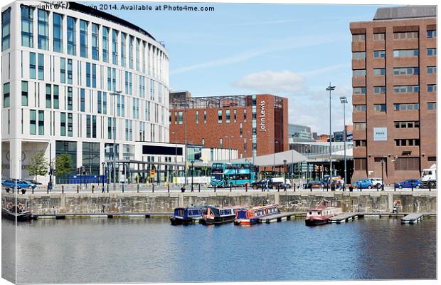  View of Liverpool across canning Dock Canvas Print by Frank Irwin