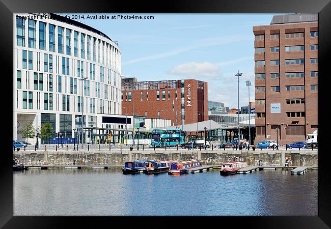  View of Liverpool across canning Dock Framed Print by Frank Irwin